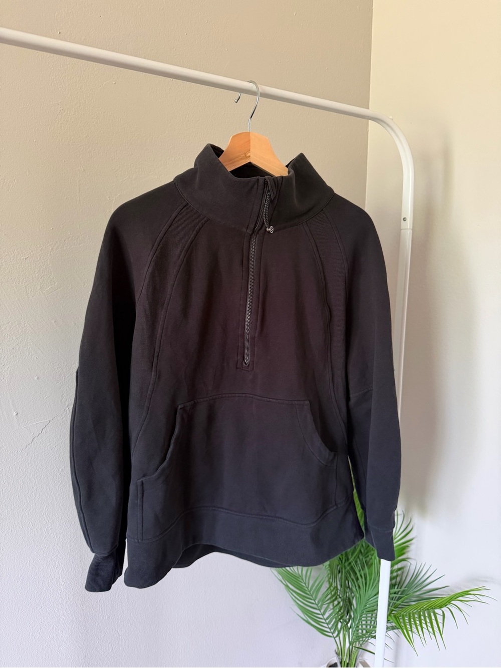 Lululemon scuba oversized 1/2 zip jacket pullover sweater black size m/l